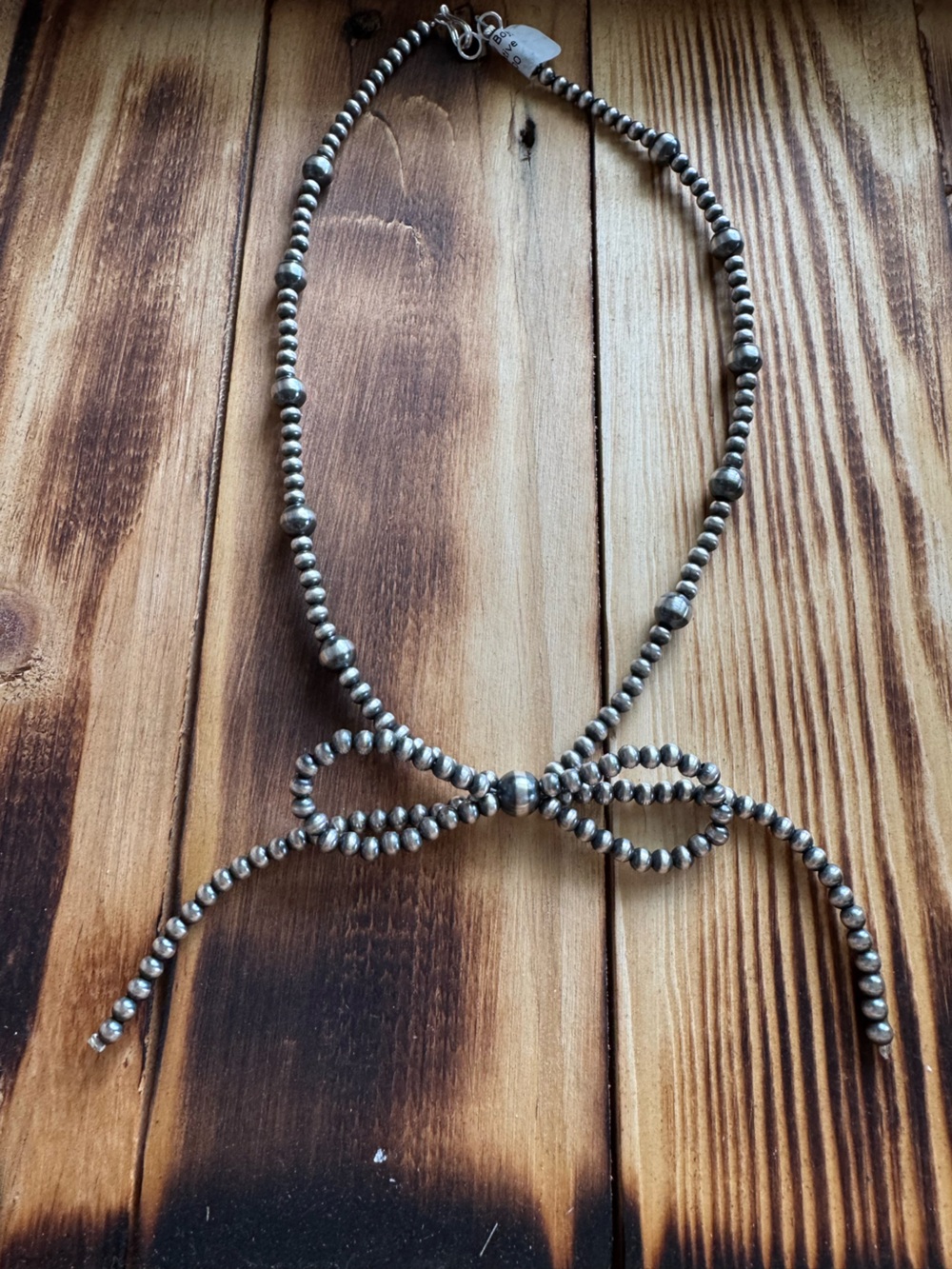 Randy Boyd Navajo Sterling Silver NP Bow Necklace